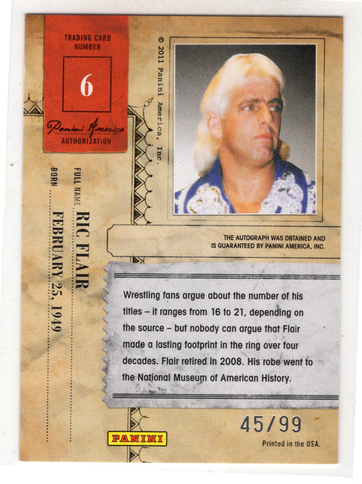 2011 Panini Americana Ric Flair #6 Private Signings Auto /99