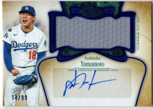 2026 Topps Tier 1 Yoshinobu Yamamoto #AT1JR-YY GU Jumbo Patch Auto /99
