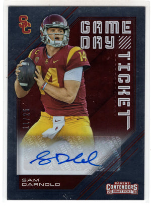 2018 Panini Contenders Draft Picks Sam Darnold #1 Game Day Ticket RC Auto /25