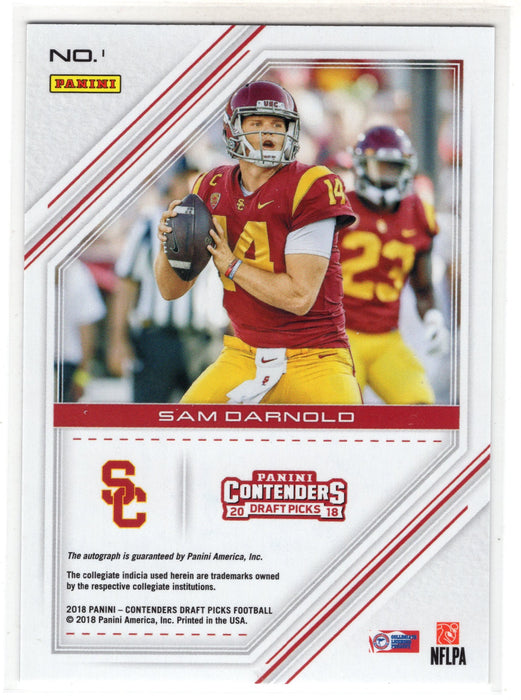 2018 Panini Contenders Draft Picks Sam Darnold #1 Game Day Ticket RC Auto /25