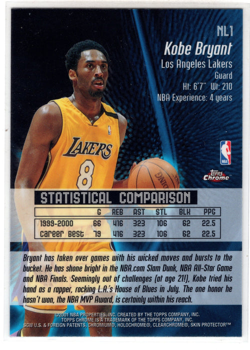 2001 Topps Chrome Kobe Bryant #NL1 No Limit