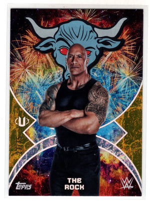 2025 Topps WWE Universe The Rock #NMS-38 Namesake /75 Gold Foil