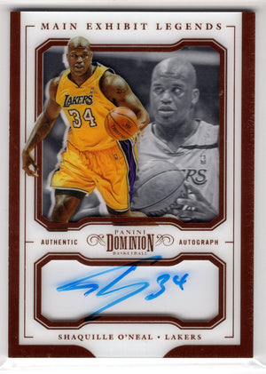 2018 Panini Dominion Shaquille O'Neal #ML-SON Main Exhibit Legends Auto /15