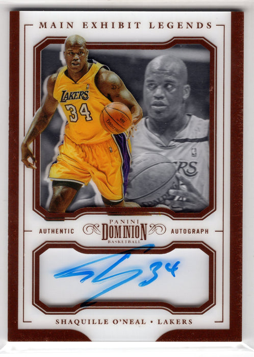 2018 Panini Dominion Shaquille O'Neal #ML-SON Main Exhibit Legends Auto /15