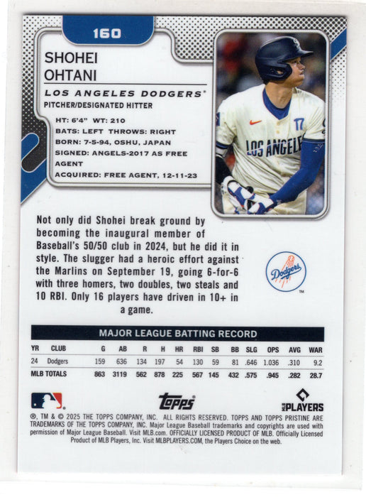 2025 Topps Pristine Shohei Ohtani #160 Red /5 SSP