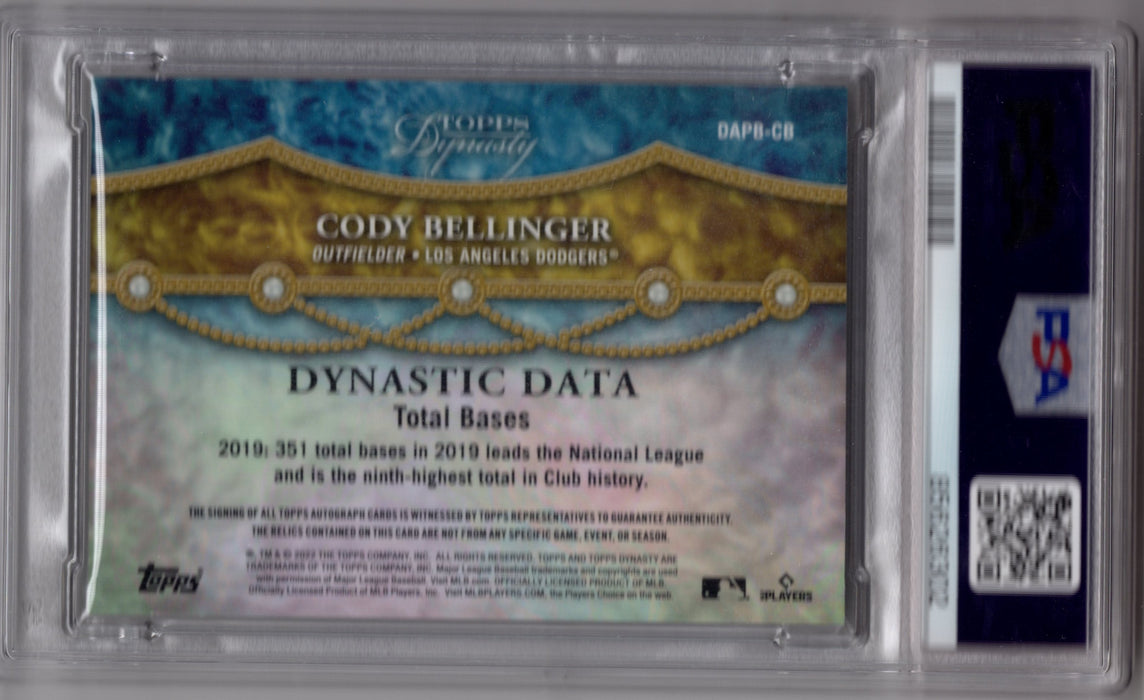 2022 Topps Dynasty Cody Bellinger #DAPBCB GU Autograph Patch /5 PSA 9