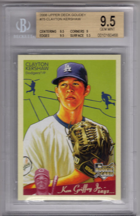 2008 Upper Deck Goudey Clayton Kershaw #75 BGS 9.5