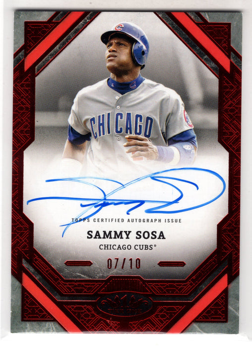 2025 Topps Tier 1 Sammy Sosa #T1A-SS Red Auto /10