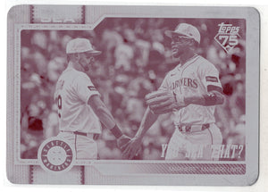 2026 Topps Series 1 Cal Raleigh Julio Rodriguez #168 Magenta Printing Plate 1/1
