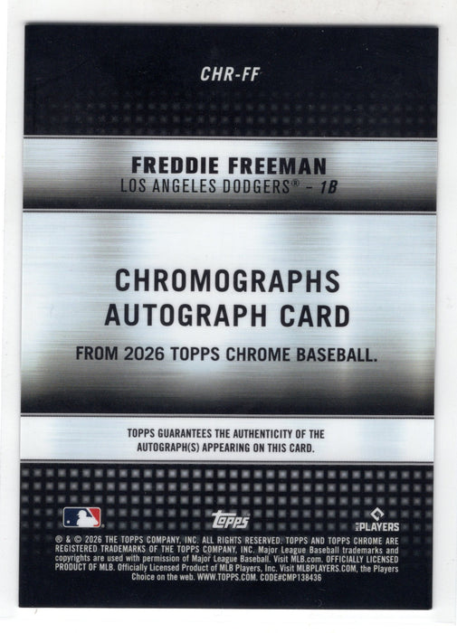 2026 Topps Chrome Freddie Freeman #CHR-FF Gold Chromographs Auto /50