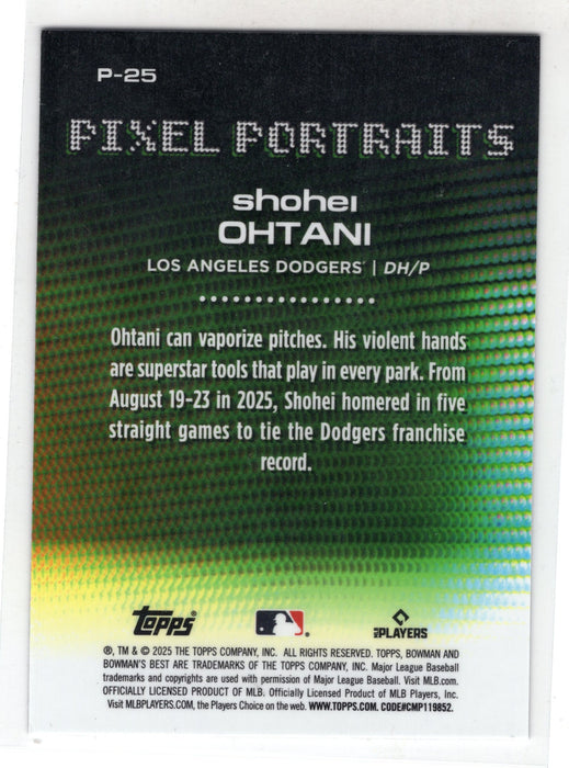 2025 Bowman's Best Shohei Ohtani #P-25 Pixel Portraits
