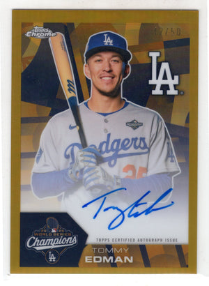 2026 Topps Chrome World Series Champions Tommy Edman #WCA-TE Gold Auto /50
