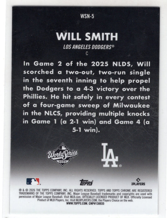 2026 Topps Chrome World Series at Night Will Smith #WSN-5 Case Hit SSP