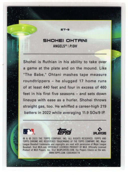 2023 Topps Cosmic Chrome Shohei Ohtani #ET-9 Extraterrestrial Talent Refractor