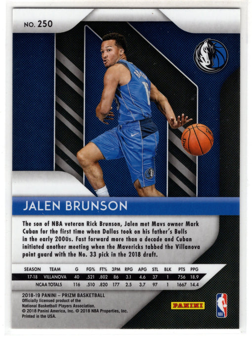 2018-19 Panini Prizm Jalen Brunson #250 RC Rookie B
