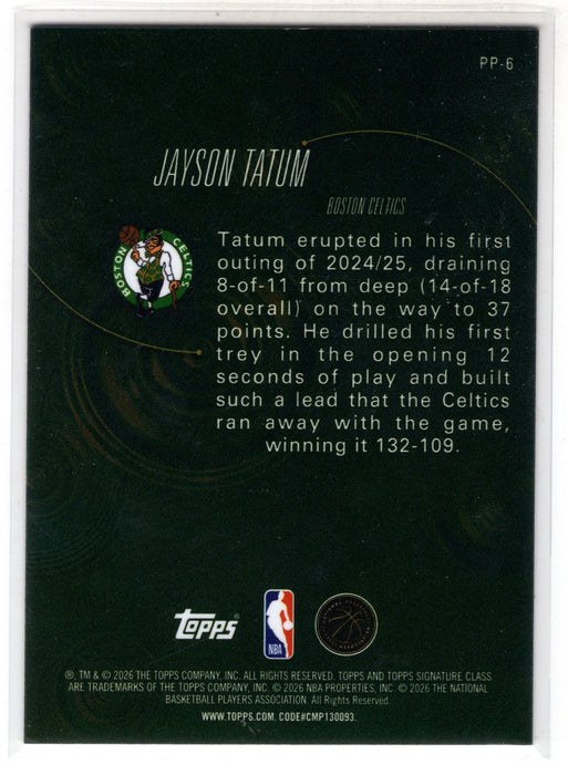 2026 Topps Signature Class Jayson Tatum #PP-6 Pressure Points