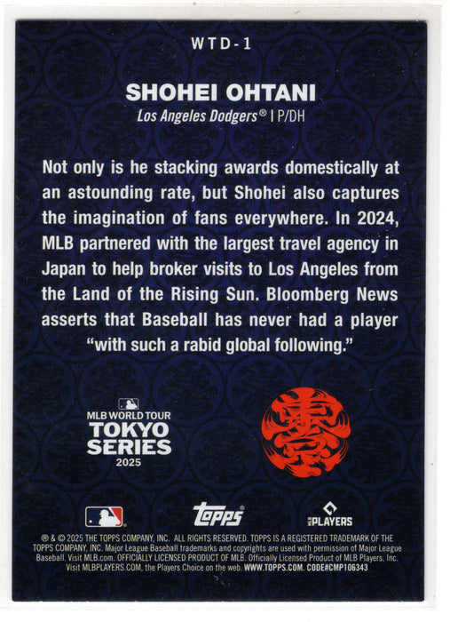2025 Topps Series 1 Shohei Ohtani #WTD-1 World Tour Domination