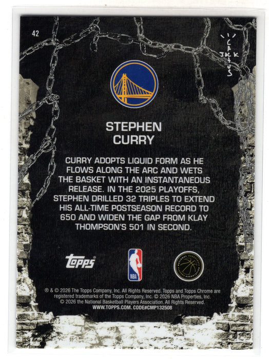 2026 Topps Chrome x Cactus Jack Stephen Curry #42 Logofractor