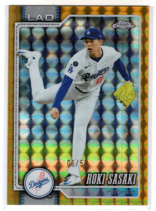2026 Topps Chrome Roki Sasaki #199 Gold Geometric Refractor /50