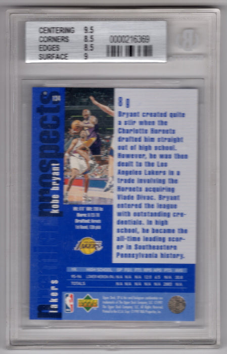 1996-97 SP Kobe Bryant #134 Premier Prospects RC Rookie BGS 8.5