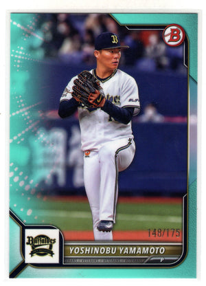 2022 Bowman NPB Yoshinobu Yamamoto #9 Aqua /175
