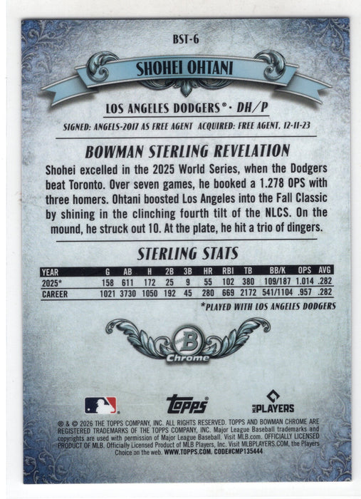 2026 Bowman Sterling Shohei Ohtani #BST-6 Gold Refractor /50