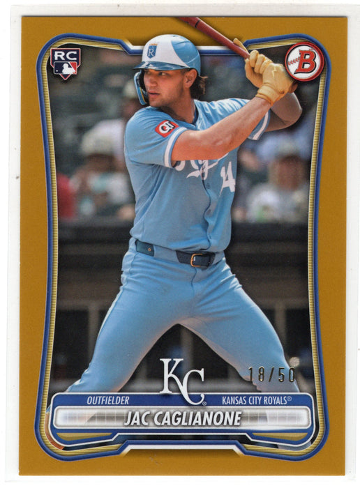 2026 Bowman Jac Caglianone #75 Gold RC Rookie /50
