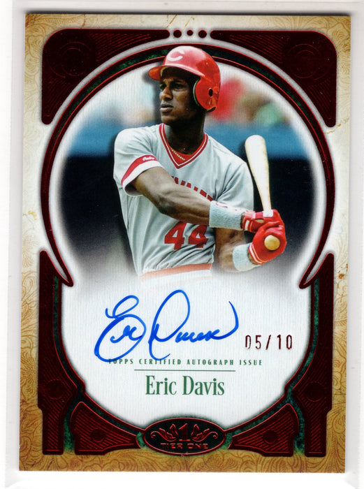 2026 Topps Tier 1 Eric Davis #PPA-ED Prime Performers Red Auto /10