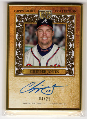 2025 Topps Gilded Collection Chipper Jones #HAFA-CJ Gold Hall of Famers Auto /25