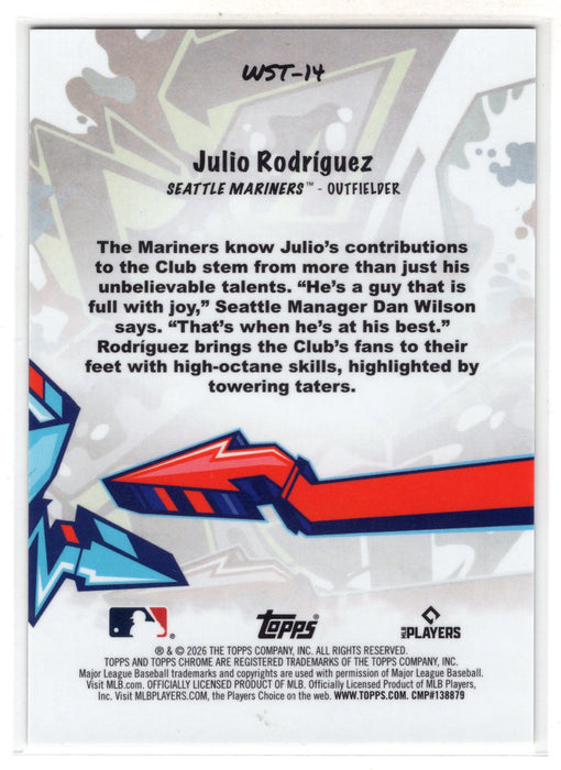 2026 Topps Chrome Julio Rodriguez #WST-14 Gold Wild Style /50
