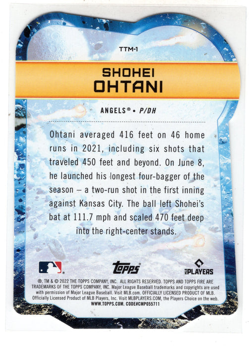 2022 Topps Fire Shohei Ohtani #TTM-1 To the Moon Gold Minted Die Cut