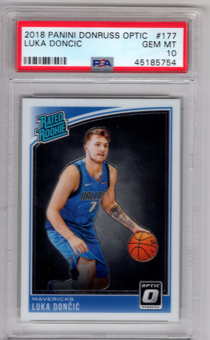 2018 Panini Donruss Optic Luka Doncic #177 Rated Rookie RC Rookie PSA 10