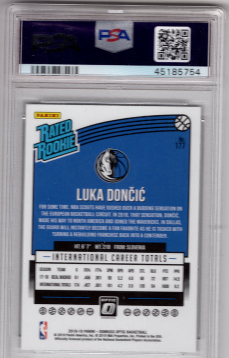 2018 Panini Donruss Optic Luka Doncic #177 Rated Rookie RC Rookie PSA 10