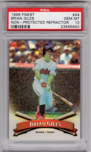 1998 Topps Finest Brian Giles #44 Non-Protected Refractor PSA 10