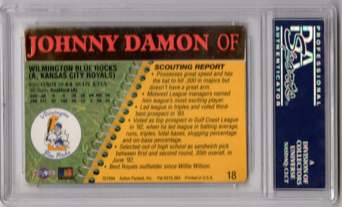 1994 Action Packed Johnny Damon #18 Scouting Report PSA 10 Gem Mint
