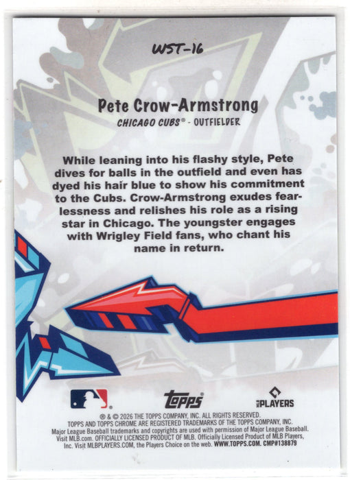 2026 Topps Chrome Pete Crow-Armstrong #WST-16 Wild Style Refractor