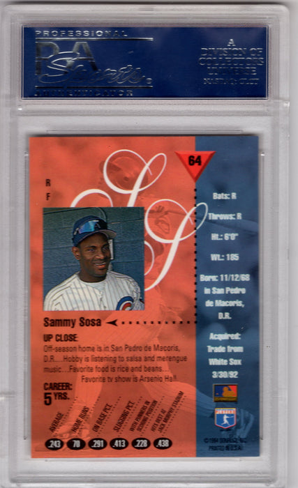 1994 Studio Sammy Sosa #64 PSA 10 Gem Mint