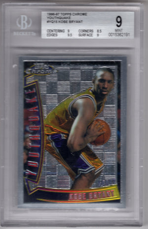 1996-97 Topps Chrome Kobe Bryant #YQ15 Youthquake RC Rookie BGS 9