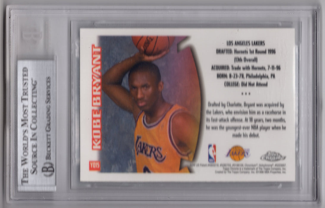 1996-97 Topps Chrome Kobe Bryant #YQ15 Youthquake RC Rookie BGS 9