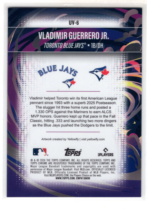 2026 Topps Chrome Vladimir Guerrero Jr. #UV-6 Ultraviolet SSP