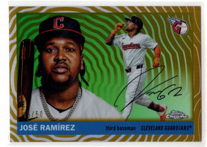 2025 Topps Chrome Platinum Jose Ramirez #75 Gold Vibrations /50