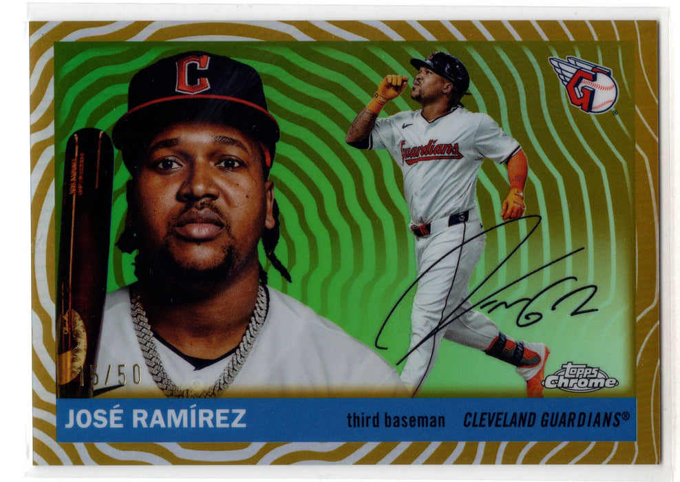 2025 Topps Chrome Platinum Jose Ramirez #75 Gold Vibrations /50