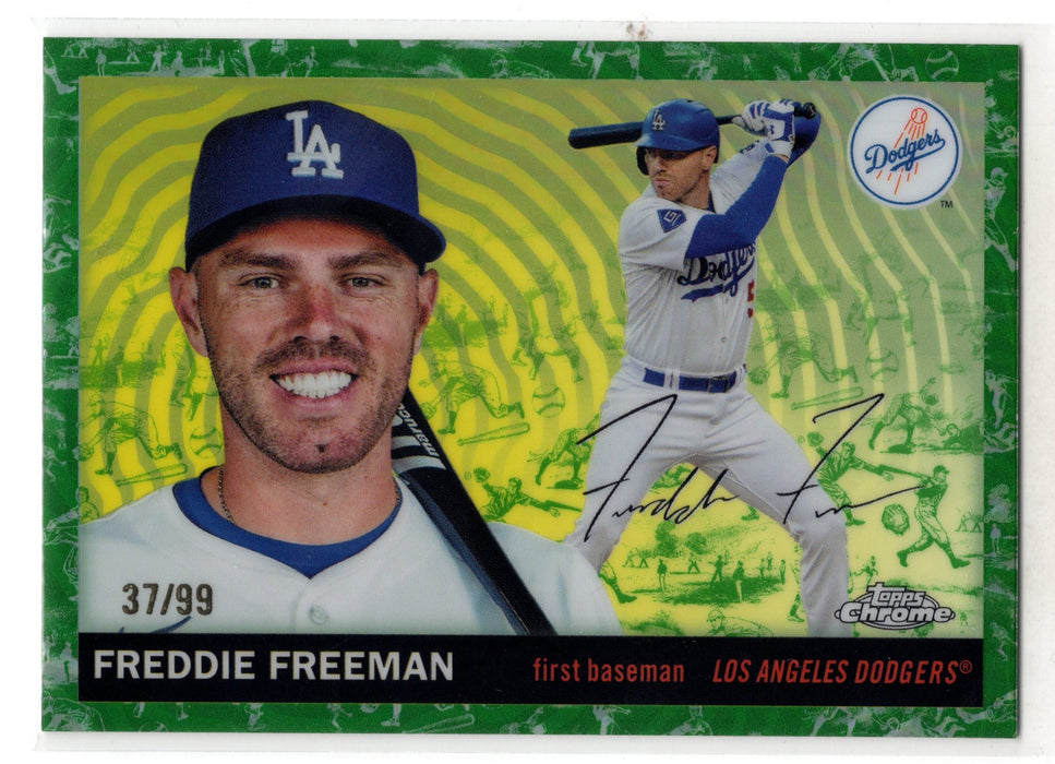 2025 Topps Chrome Platinum Freddie Freeman #79 Green Toile Vibrations /99