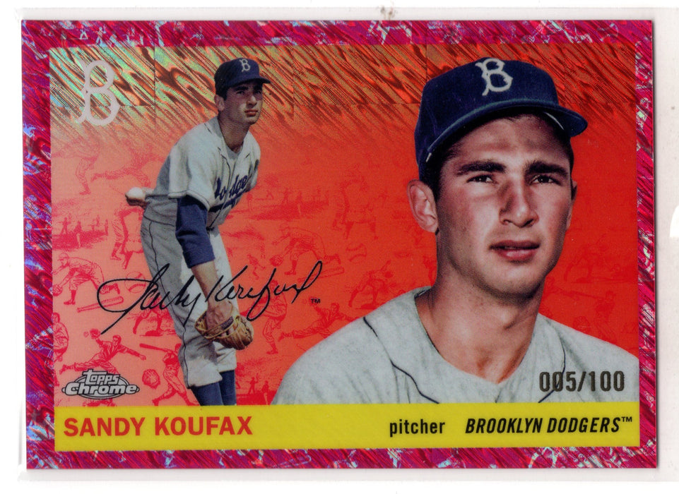 2025 Topps Chrome Platinum Sandy Koufax #447 Fuschia Refractor /100
