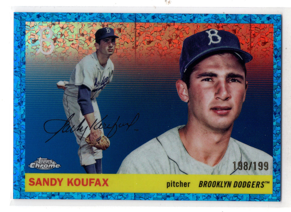 2025 Topps Chrome Platinum Sandy Koufax #447 Blue Mini Diamond 198/199