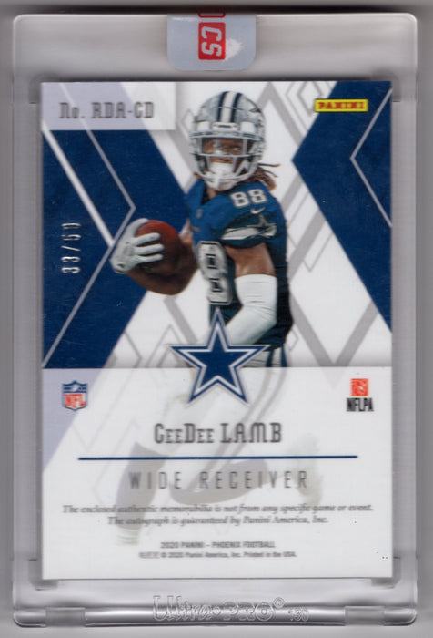 2020 Panini Phoenix CeeDee Lamb #RDA-CD Orange RC Rookie Patch Auto /50