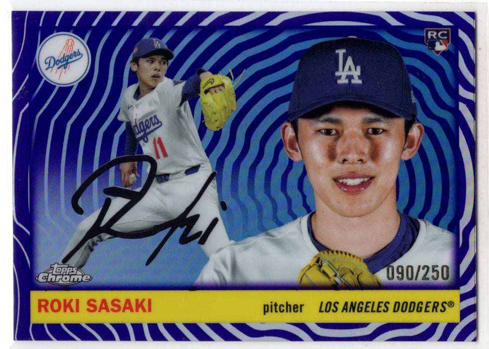 2025 Topps Chrome Platinum Roki Sasaki #239 Purple Vibration RC Rookie /250