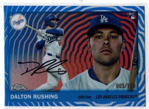 2025 Topps Chrome Platinum Dalton Rushing #295 Blue Vibration Refractor RC /150