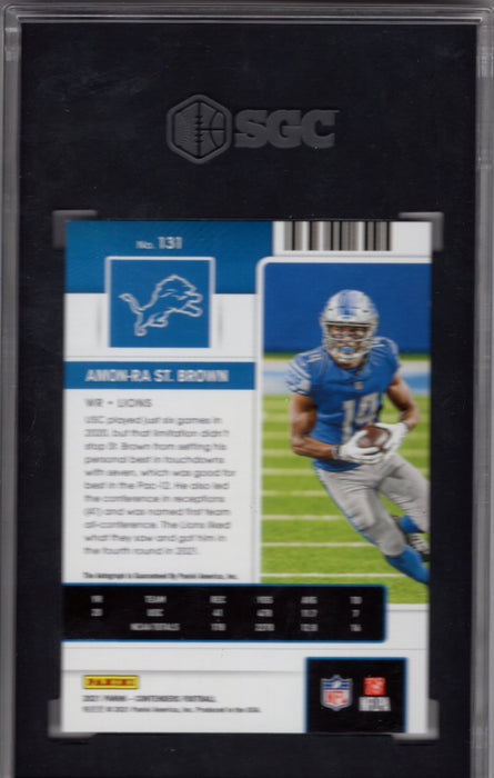 2021 Panini Contenders Amon-Ra St. Brown #131 RC Rookie Ticket Auto SGC 9.5 Auto 10
