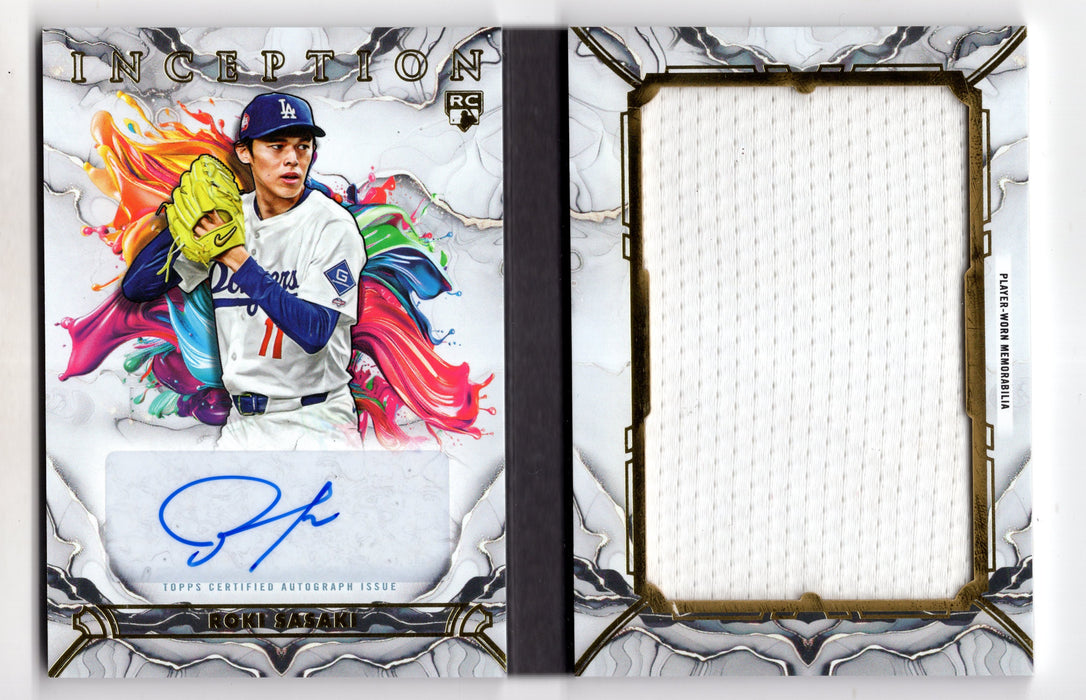 2025 Topps Inception Roki Sasaki #IARB-RS RC Rookie Relic Auto Book Card /25